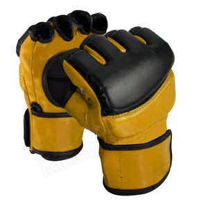 Gants de grappling en cuir 4oz pour MMA, avec poignées, étanches et sangle de poignet réglable, pour l'entraînement de boxe et de kick-boxing - Vente en gros - Product Image 3