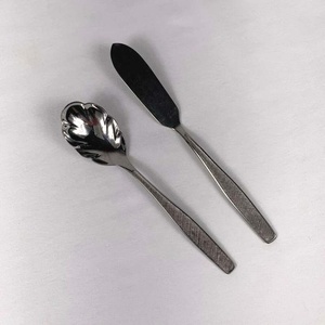 Rose or poli métal Long Design plat poignée cuillère café soupe salade service cuisine lavable au lave-vaisselle - Product Image 2