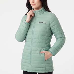 Veste d'hiver matelassée pour femme, vente en gros, manteau long matelassé chaud respirant et isolant, vêtement d'extérieur décontracté personnalisé - Product Image 3