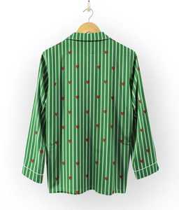 Conjunto de Pijama para Mujer con Estampado de Corazones Verdes, Camiseta de Manga Larga y Pantalones, Ropa de Dormir con Estampado de Corazones Verdes, Conjunto de Pijama a Rayas - Product Image 6