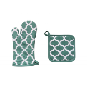 100% Cotton <b>Oven</b> Mitts <b>with</b> Extra Long Cuff Heat Resistant <b>Fingers</b> Printed Style <b>Gloves</b> for Baking BBQ Grill Kitchen Cooking - Product Image 5