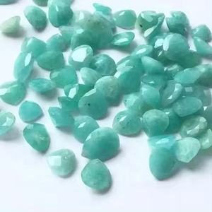 Amazonita azul natural de 4mm en forma de corazón facetado, fabricante de piedras preciosas calibradas sueltas en fábrica, el mejor precio regular en línea - Product Image 1