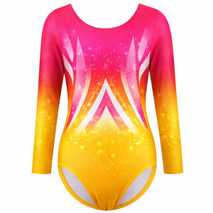 Maillot de Gimnasia Metálico Personalizado para Adultos, Manga Larga, Poliéster, Cierre con Lazos, Ropa de Ballet y Gimnasia para Niñas - Product Image 1