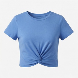 เสื้อครอปท็อปผู้หญิง โพลีเอสเตอร์ พิมพ์ลาย ทรงปกติ แขนสั้น สำหรับฤดูร้อน คุณภาพพรีเมียม ระบายอากาศได้ดี สีสันปรับแต่งได้ - Product Image 1