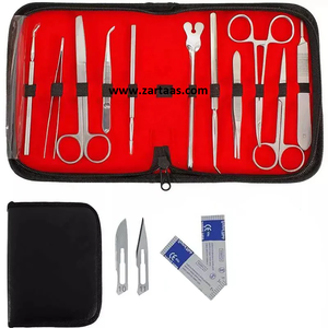 Kit de disección para estudiantes de 14 piezas de acero inoxidable de alta calidad, kit de sutura/instrumentos médicos, fabricante y exportador - Product Image 1