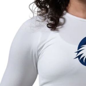 Camiseta de Compresión de Manga Larga Blanca para Mujer, para Gimnasio, Fitness, Yoga, Entrenamiento, Ropa Deportiva Transpirable - Product Image 3