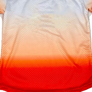 Premium DST Women <b>Baseball</b> Jersey Red White Fade Greek Letter Embroidered Mesh Sports Button Up Casual Sporty Style Streetwear - Product Image 5