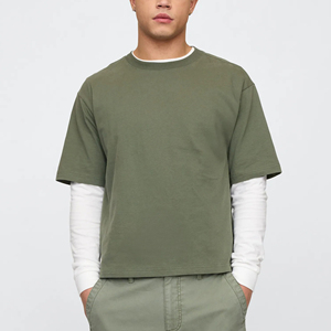 Streetwear Loose Fit 200gsm Heavy Weight Washed Breathable Quick Dry Hip Hop Plain T-<b>Shirts</b> 100% Cotton Men's T-<b>Shirts</b> - Product Image 5