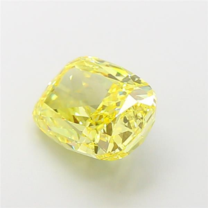 Diamante cultivado en laboratorio, piedra preciosa de brillo radiante, elegante, lujosa, joyería fina certificada CVD, pieza suelta, corte cojín, amarillo vibrante - Product Image 3