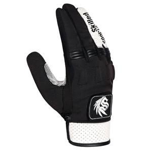 Skilled Sports Lightweight Full Finger Racing Gloves Breathable Non-Slip PU <b>Strap</b> Wrist Closure Black White Unisex Outdoor - Product Image 3