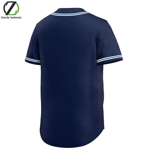 Maillot de baseball vierge unisexe décontracté respirant d'été à manches courtes boutonné pour uniforme de sport d'équipe - Product Image 3