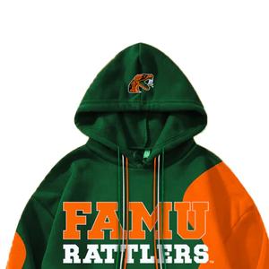 Sweat à capuche en coton tricoté 100% avec logo de l'université Orange, sororité, imprimé, anti-rétrécissement - Product Image 2