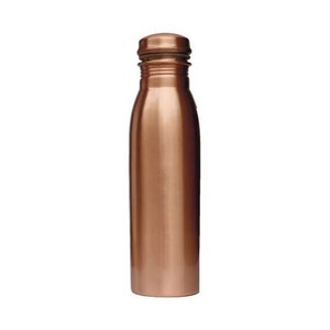 Bouteille d'eau en cuivre avec couvercle noir, vaisselle de voyage portable, design minimaliste - Product Image 3