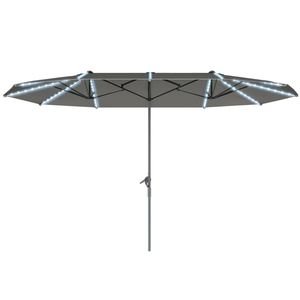 Parasol de terrasse extérieur gris foncé et bases pour parasols de patio - Product Image 5