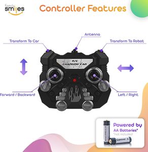 ของเล่นรถหุ่นยนต์ RC แบบแปลงร่างได้สำหรับเด็กพร้อมรีโมทคอนโทรล สีเหลือง - Product Image 6