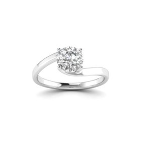 AJRETAIL Bague de mariage classique en or blanc sertie de diamants cultivés en laboratoire de 1 carat, couleur F, clarté VS1, sertissage pavé, certifiée IGI - Product Image 1