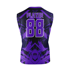 Conjunto de Uniforme de Baloncesto Geométrico Morado Personalizable, Sin Mangas, Transpirable, Ajustado, para Adultos, para Todas las Temporadas - Product Image 3