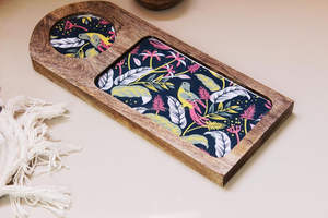 Multifunctional Reversible Acacia Wood <b>Serving</b> <b>Platter</b> with Handle Premium Wooden Tray <b>for</b> <b>Party</b> <b>Serving</b> Tray by FWE - Product Image 2