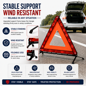 Triangle de signalisation d'urgence pliable réfléchissant avec film réfléchissant de quatrième qualité pour la sécurité routière des véhicules ECE R27 - Product Image 4