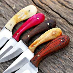 Lot de 5 couteaux de chasse et de survie professionnels à lame fixe en acier carbone forgé à la main, style Damas, pour le cou (EDC), personnalisables OEM/ODM, colorés - Product Image 6