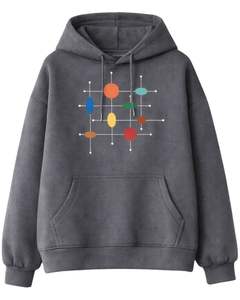 Conjunto de Sudadera con Capucha y Pantalones Deportivos Estampados en Gris Carbón para Mujer, Sudadera de Forro Polar con Pantalones a Juego, Atuendo Informal para Invierno - Product Image 1