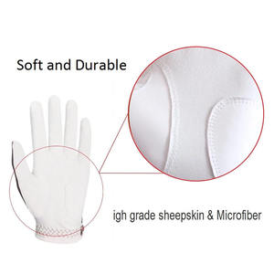 Gants de golf pour hommes sur mesure de haute qualité, en cuir véritable respirant, blancs, confortables et durables, pour les sports de plein air. - Product Image 3
