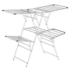 portable laundry drying rack adjustable wings clothes airer <b>standing</b> garment <b>hanger</b> for home bedroom balcony travel for home use - Product Image 4