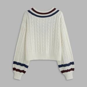 Suéter de Punto Estilo Universitario, Grueso y Cálido para Invierno - Jersey Térmico de Punto para Mujer, Color Sólido, Elegante y Transpirable 2026 - Product Image 2