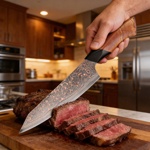 Couteau de chef, lame de cuisine tranchante, manche durable, outil culinaire polyvalent pour hacher, trancher, émincer et couper en dés - Product Image 5