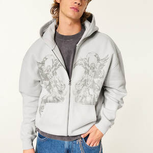 Service OEM – Nouveaux sweats à capuche oversize 100 % coton pour hommes, en molleton épais, à épaules tombantes, unis et prêts pour la sérigraphie - Product Image 2