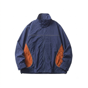 Chaqueta Cortavientos de Nailon para Hombre, Ligera, Resistente al Agua, con Paneles en Contraste, Estilo Urbano Informal, Tallas Grandes - Product Image 1