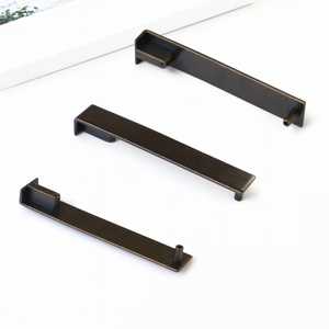 Eco-Friendly Zinc Alloy <b>Edge</b> Pull Handle Minimalist Matte <b>Black</b> Cabinet Drawer Hardware Products for Kitchen Bathroom Furniture - Product Image 5