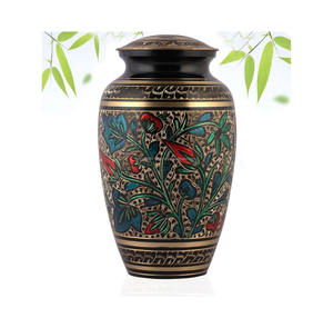 Urna de cenizas humanas de cremación para adultos de latón decorativa hecha a mano grande para la preservación de cenizas con cierre de tapa roscada segura - Product Image 5