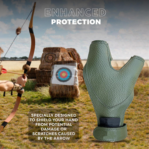 Guante de cuero resistente para tiro con arco, para cazadores con arco tradicional, con almohadillas gruesas para los dedos para mayor comodidad durante el disparo con arco. - Product Image 5