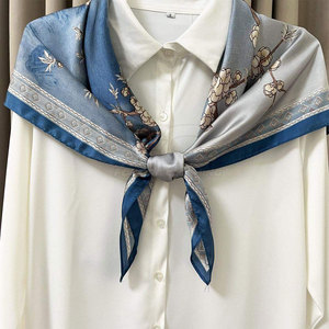 Unique Design Breathable 100% Silk Women <b>Square</b> <b>Scarf</b> Floral Pattern Elegant Fashion Accessory Quick Dry Hot Sale - Product Image 4