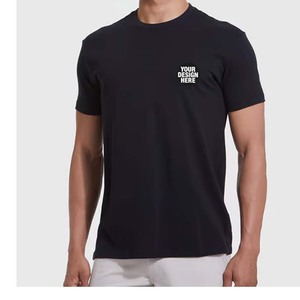 Custom Private Label Blank T Shirts 5.3oz Combed <b>Ringspun</b> Cotton Plain Custom Printed Event T Shirts Wholesale - Product Image 4