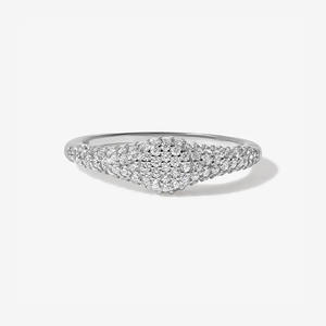 Women's Yellow <b>Gold</b> Diamond <b>Ring</b> Fashion Jewelry 14K Solid <b>Gold</b> Pave <b>set</b> Chevron Curved Eternity Wedding Band Wedding Jewelry - Product Image 2
