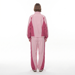 Women Loose Fit Zipper Windbreaker Tracksuit Casual Baggy 100% Nylon Street Summer Wear <b>Drop</b> Shoulder <b>Stand</b> Collar Ladies Set - Product Image 2
