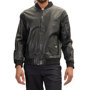Veste d'aviateur vintage en similicuir pour homme, doublée polaire, chaude, zippée, style streetwear, idéale pour l'hiver - Product Image 3