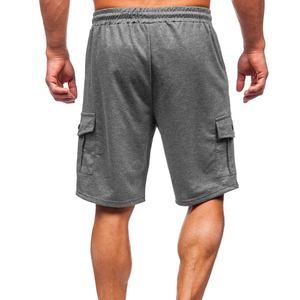 Pantalones Cortos Cargo Personalizados de Lona Sólida con Cintura Elástica de Poliéster/Algodón para Hombre, Casuales y Transpirables - Product Image 4