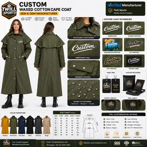 Manteau long imperméable et coupe-vent en toile cirée pour femme, style duster, idéal pour l'équitation et les activités de plein air, modèle OEM - Product Image 5
