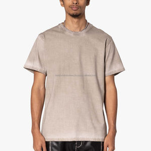 Camiseta personalizada para hombre 100% algodón hombro caído ropa de calle Boxy de gran tamaño Vintage peso pesado lavado ácido estampado largo de talla grande - Product Image 4