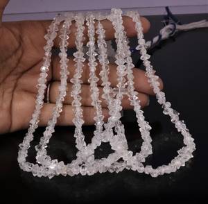 Cuentas de cuarzo diamante Herkimer blancas naturales de 5-7 mm, cuentas de cuarzo diamante Herkimer, hilo de 16 pulgadas para la fabricación de joyas. - Product Image 1