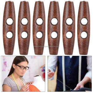 Handmade Rustic Wooden Coat <b>Toggles</b> Flatback Washable Fasteners with Oval Button Design Jacket Clothing Accessories - Product Image 6