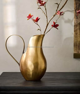Tall Seamless Brushed <b>Gold</b> Metal Cylinder Floor <b>Vase</b> Heavy-Gauge Architectural Planter Vessel for Executive Office & Hotel - Product Image 4