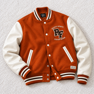 Veste universitaire unisexe Rexfit Sports en chenille gaufrée avec lettres, col rond, monogramme appliqué, personnalisable, écologique, séchage rapide, épaisse - Product Image 2