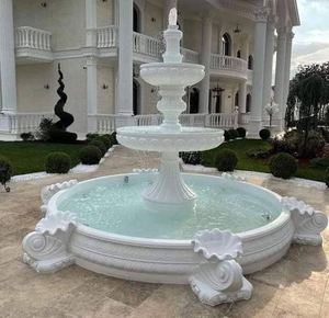 Fuente de Interior y Exterior de Mármol Natural Tallada a Mano, Diseño Moderno, Duradera, Resistente al Fuego, Ecológica, Fácil de Instalar - Product Image 1