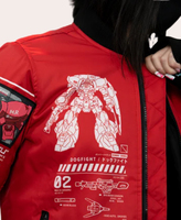 Chaqueta Bomber Premium de Verano Impermeable Edición Red Dogfight Sengoku |   Crimson Cyberpunk Mecha Edition Venta al por Mayor Otaku