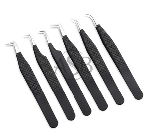 Pince à cils fine à 90 degrés, en acier inoxydable, avec revêtement couleur personnalisé, instrument de beauté - Product Image 3