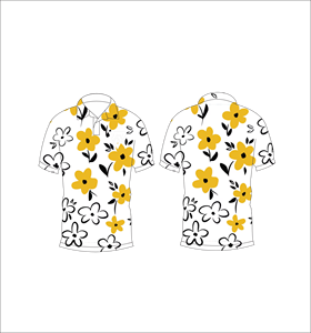 เสื้อโปโลพิมพ์ลายดอกไม้สีขาวและสีเหลืองสำหรับผู้ชายแขนสั้นลำลองแฟชั่นฤดูร้อนเสื้อโปโลกอล์ฟ - Product Image 3